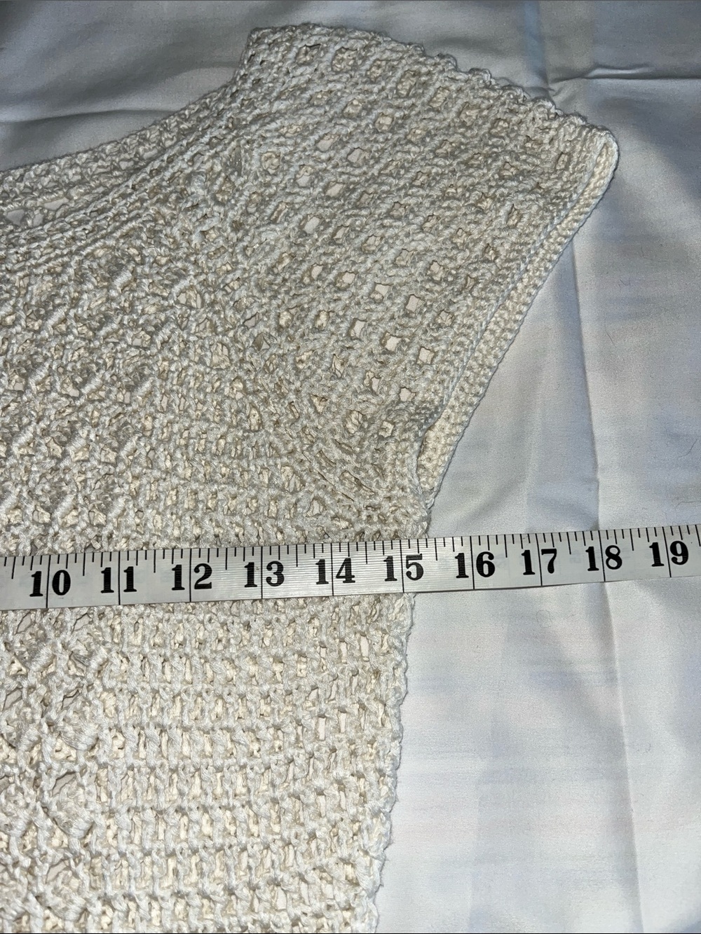 DB Crochet Short Sleeve Top - Cream S - Picture 5 of 8